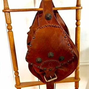 Classic Brown Leather Men's Backpack